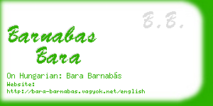 barnabas bara business card